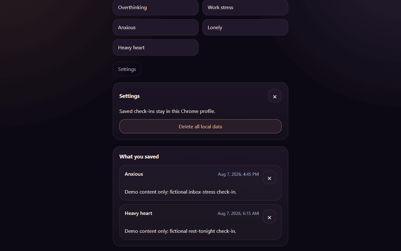Jiwa Pause saved history and local privacy controls